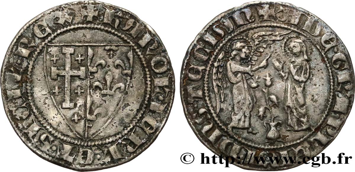 ITALIE - ROYAUME DE NAPLES - CHARLES Ier D ANJOU Salut d argent n.d. Naples TTB+/TTB