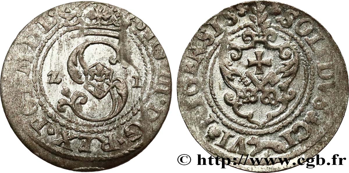 POLOGNE Solidus Sigismond III N.D. Riga SUP