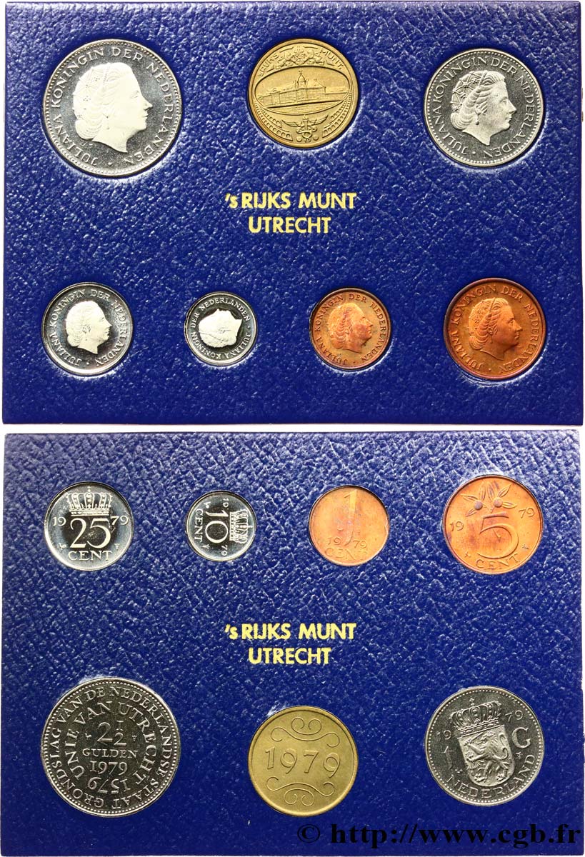 NETHERLANDS Série FDC 5 monnaies + 1 jeton 1979 Utrecht MS 