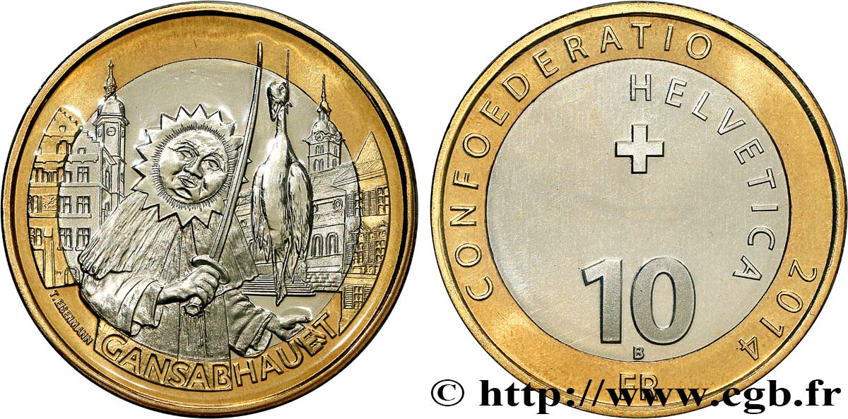SWITZERLAND 10 Francs Gansabhauet à Sursee 2014 Berne MS 