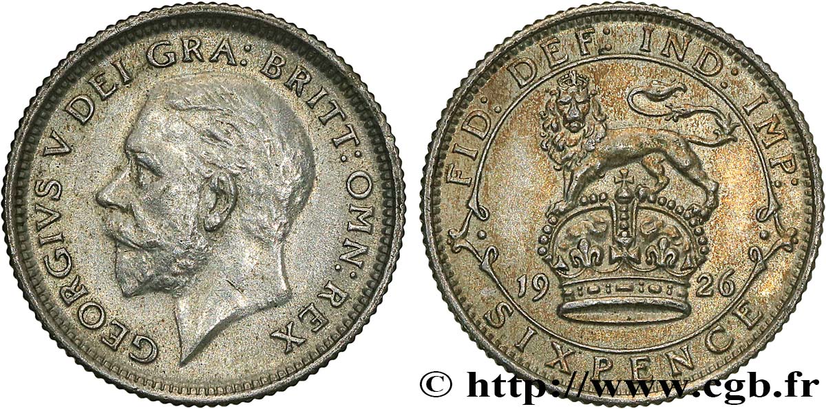 VEREINIGTEN KÖNIGREICH 6 Pence Georges V 1926 fVZ