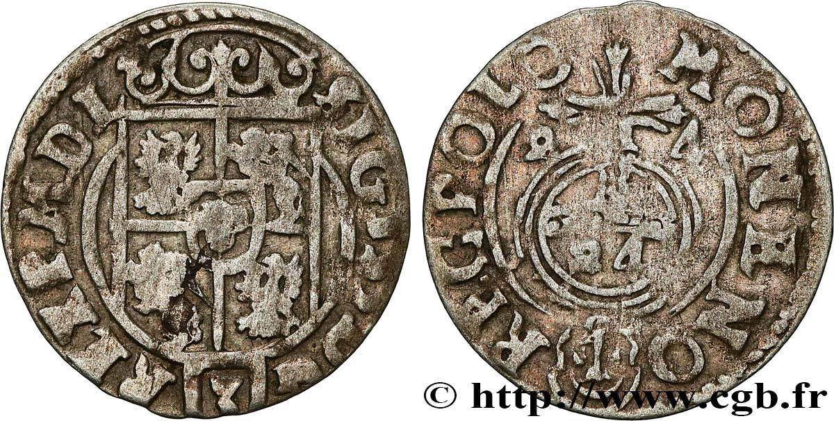 POLOGNE - ROYAUME DE POLOGNE - SIGISMOND III VASA 1 Półtorak / 3 Polker / 1/24 Thaler Sigismond III Vasa 1624 Cracovie TB+