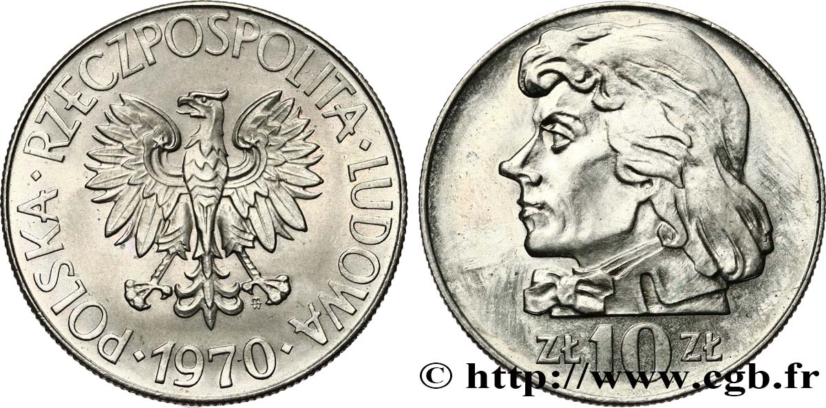 POLOGNE 10 Zlotych Tadeusz Kosciuszko 1970 Varsovie Fwo 684898 Monde