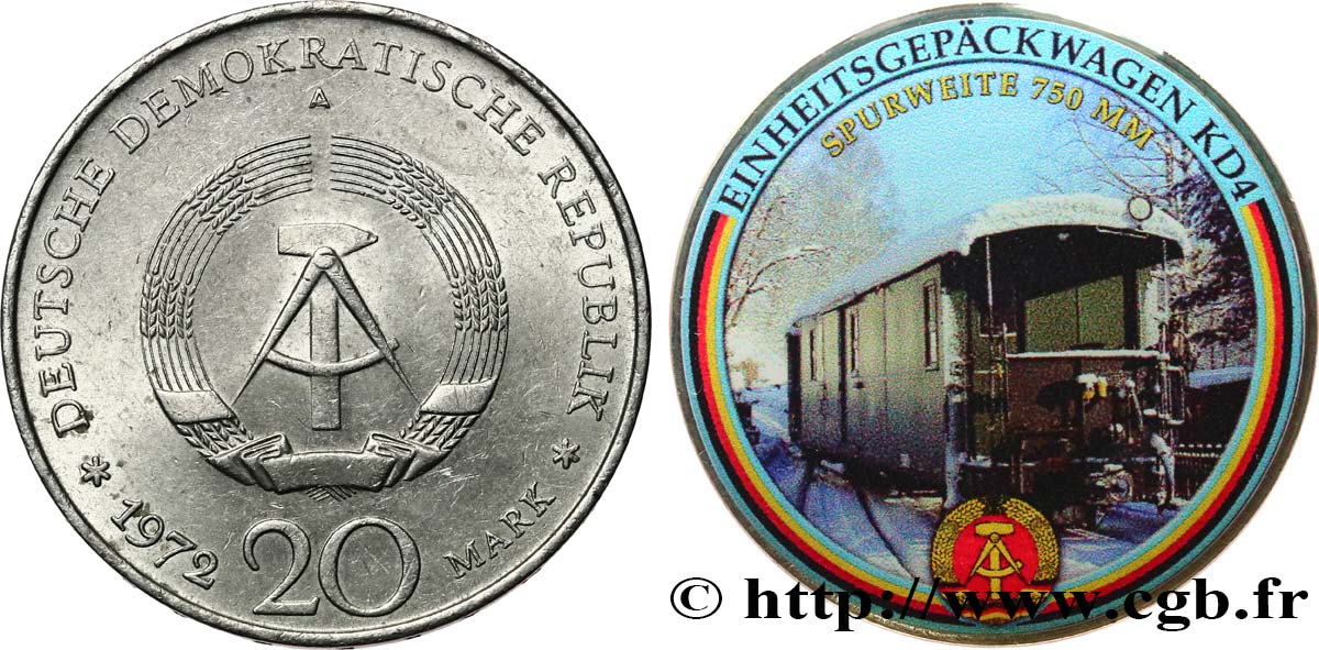 REPúBLICA DEMOCRáTICA ALEMANA 20 Mark MODIFIE SERIE TRAIN - (Wagon de marchandises/bagage) 1972 A Berlin MBC