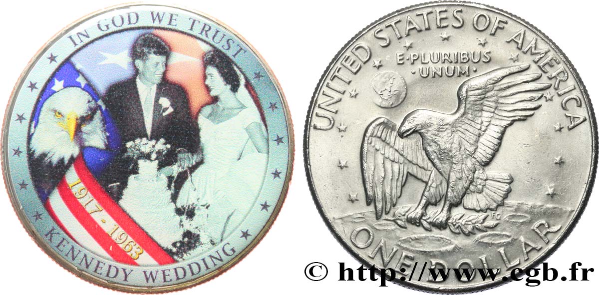 ESTADOS UNIDOS DE AMÉRICA 1 Dollar Eisenhower - Mariage de Kennedy n.d. MBC