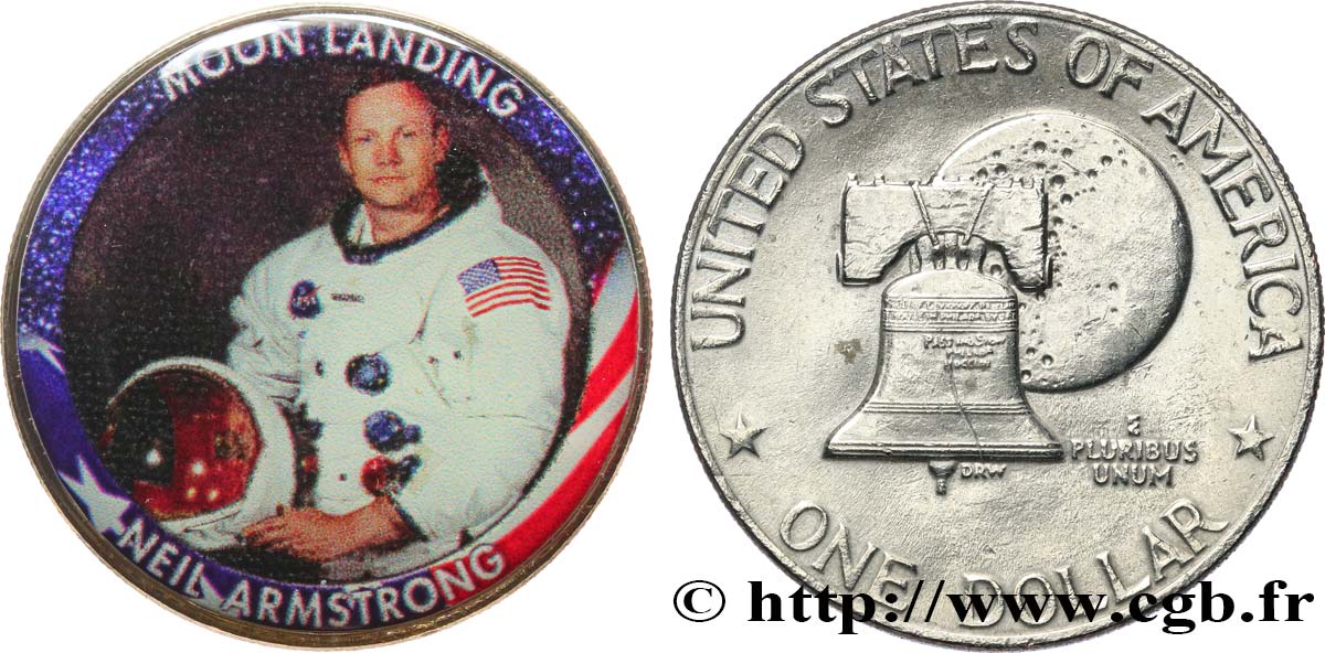 ÉTATS-UNIS D AMÉRIQUE 1 Dollar Eisenhower- Série Apollo 11 - Neil Armstrong 1976 Philadelphie SPL 