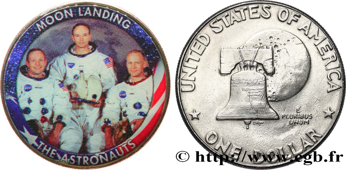 ÉTATS-UNIS D AMÉRIQUE 1 Dollar Eisenhower- Série Apollo 11 - Les astronautes 1976 Philadelphie SPL 