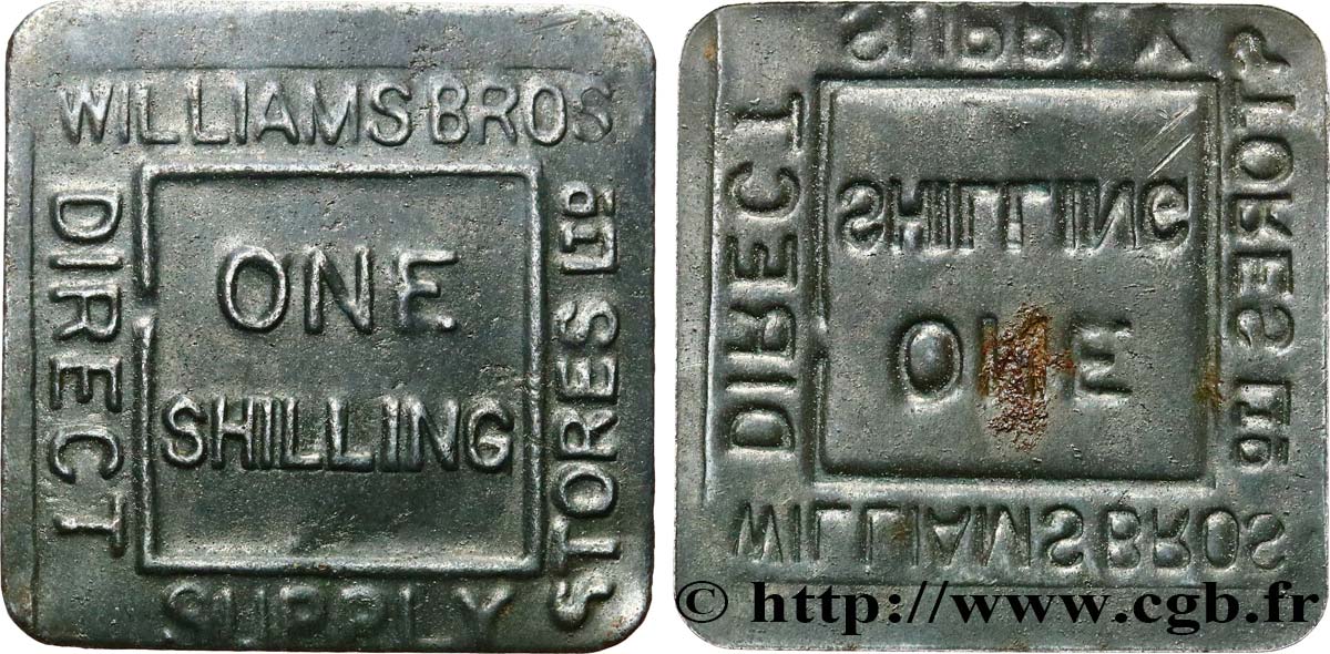 BRITISH TOKENS OR JETTONS One Shilling - William Bros n.d.  XF 