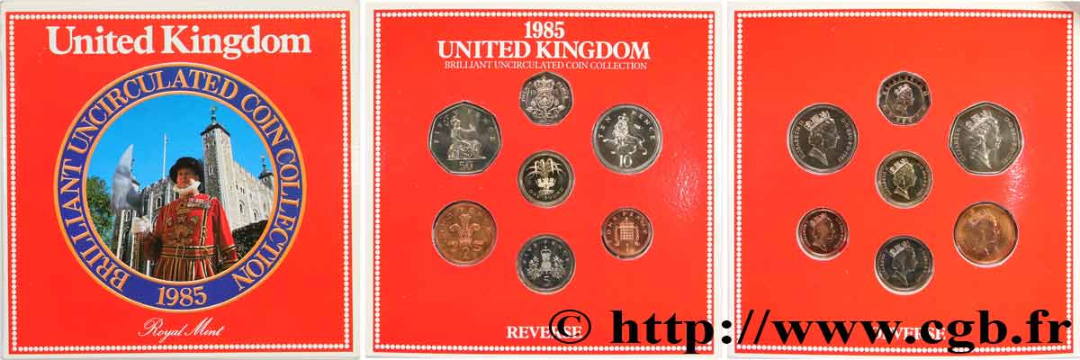 ROYAUME-UNI Série Proof 7 monnaies 1985 FDC