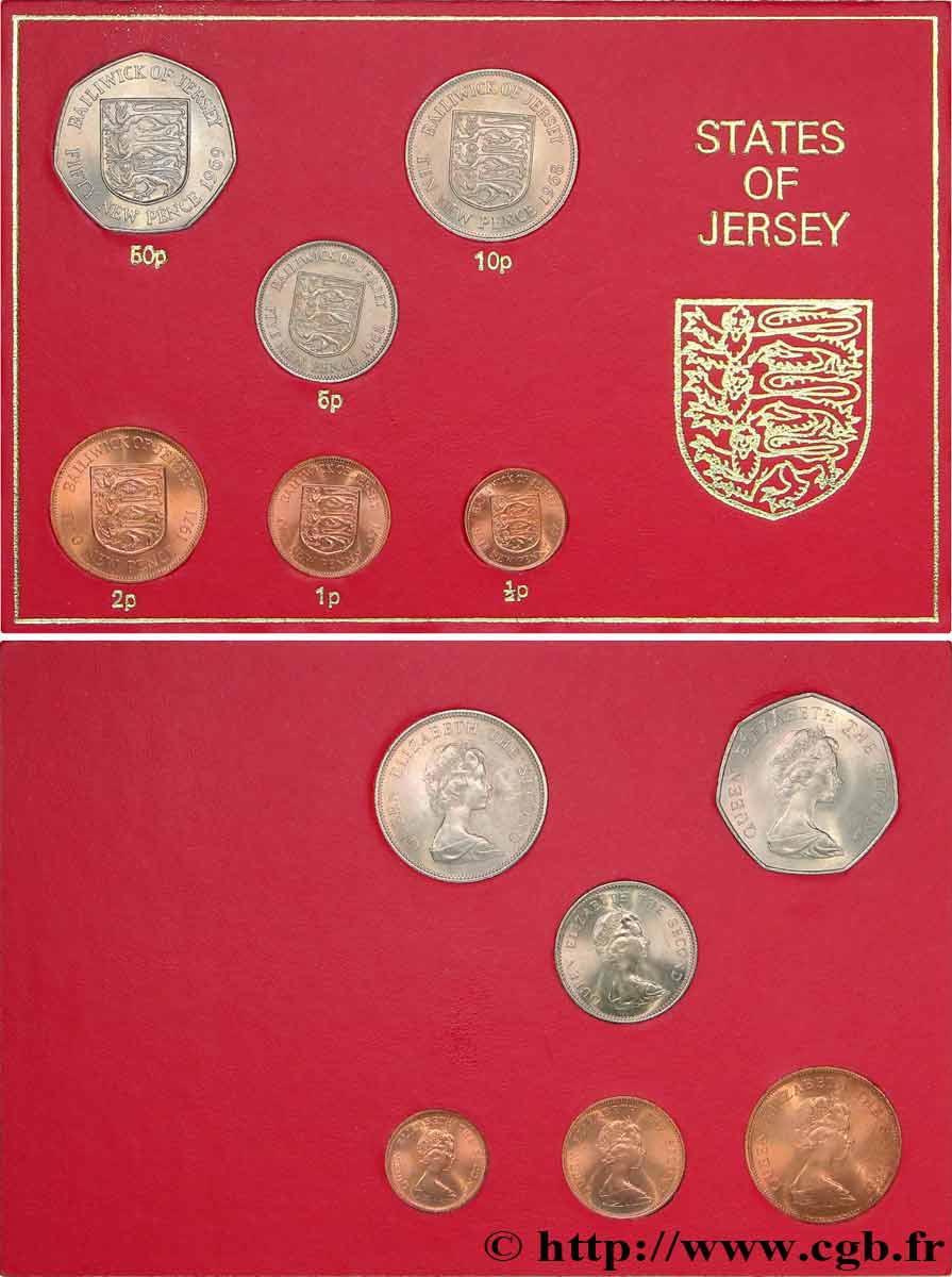 JERSEY Lot de 6 monnaies 1968-1971 SPL