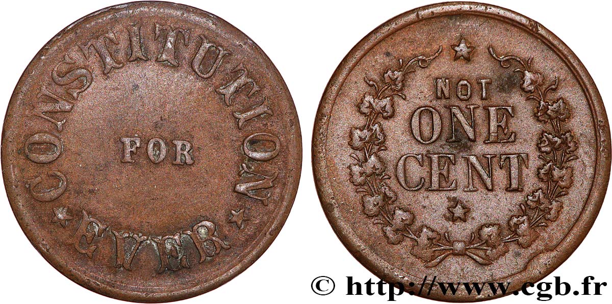 UNITED STATES OF AMERICA 1 Cent (1861-1864) “civil war token” Union n.d.  XF 
