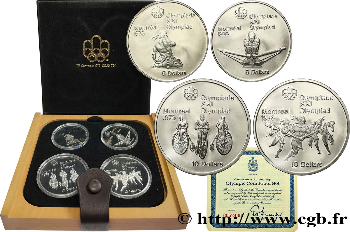 CANADA Coffret 4 Monnaies Proof Jeux Olympiques Montréal 1976 série III 1974  MS 