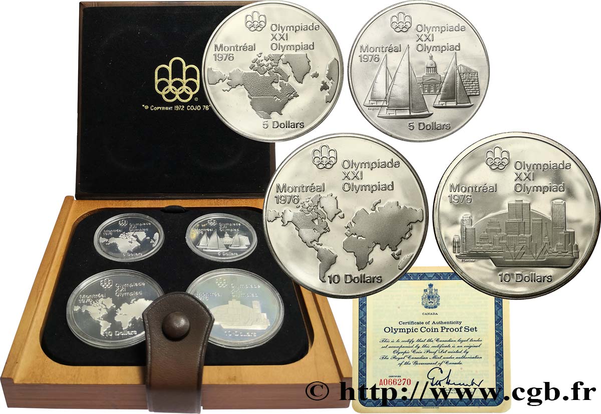 CANADA Coffret 4 Monnaies Proof Jeux Olympiques Montréal 1976 série I 1973  MS 