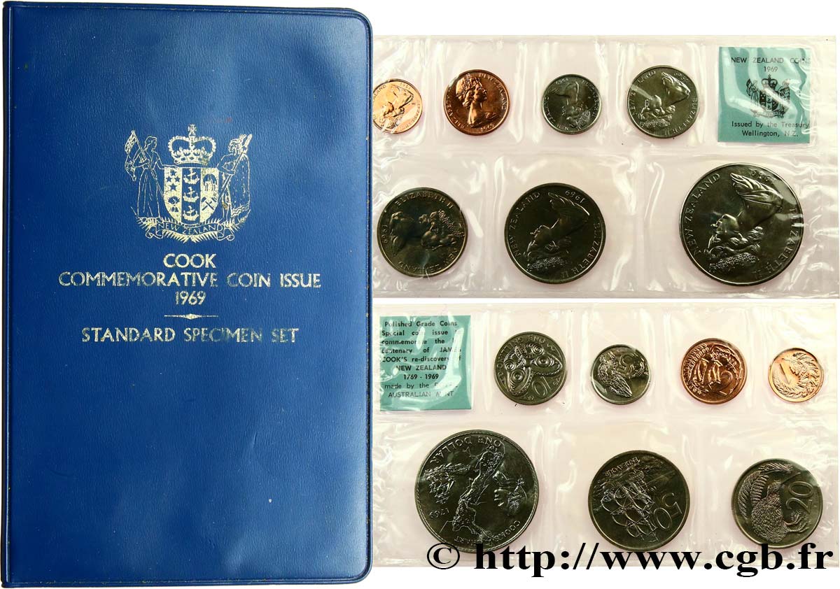 NUOVA ZELANDA
 Série 7 monnaies 1969  FDC 