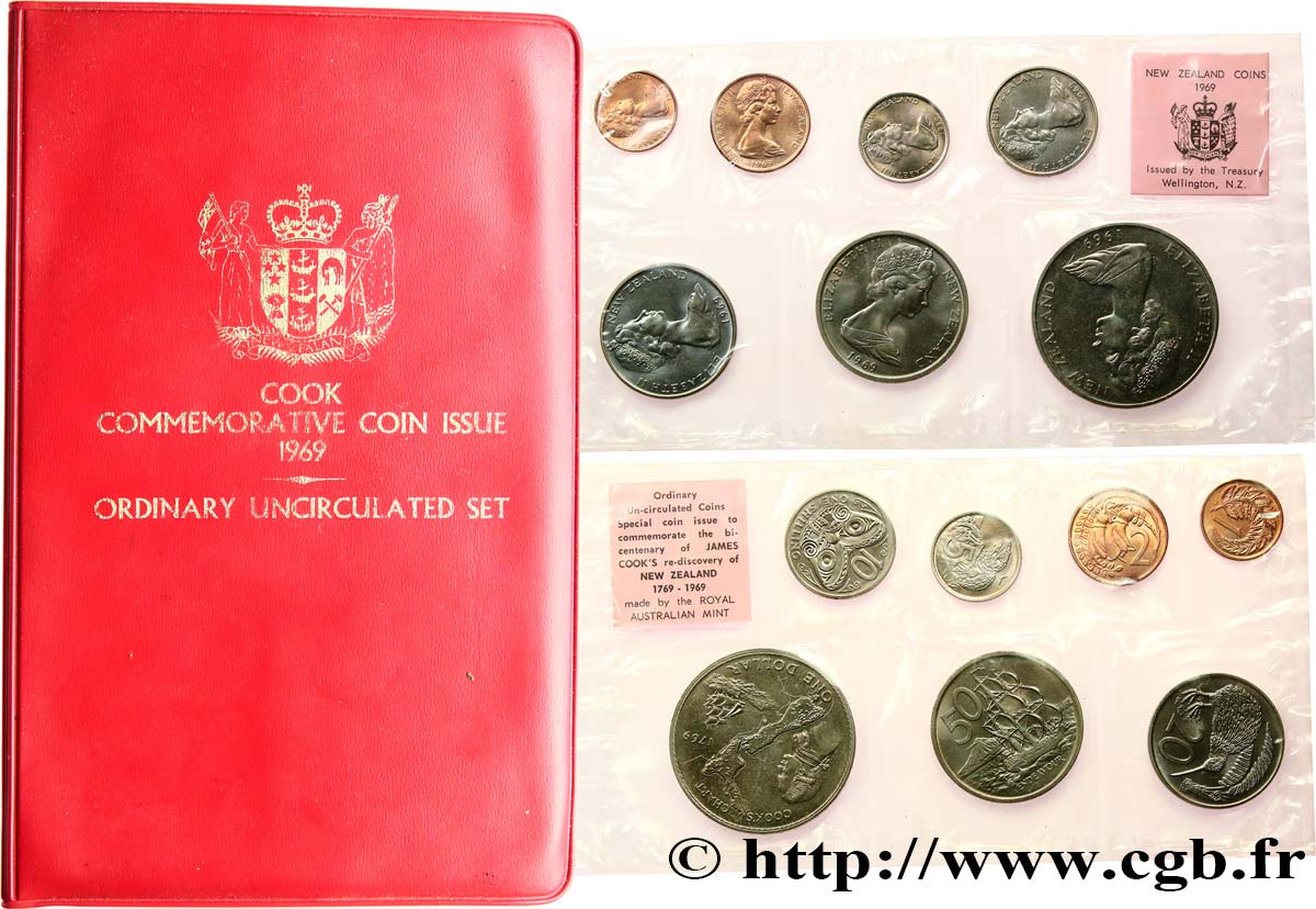 NUEVA ZELANDA
 Série 7 monnaies 1969  FDC 
