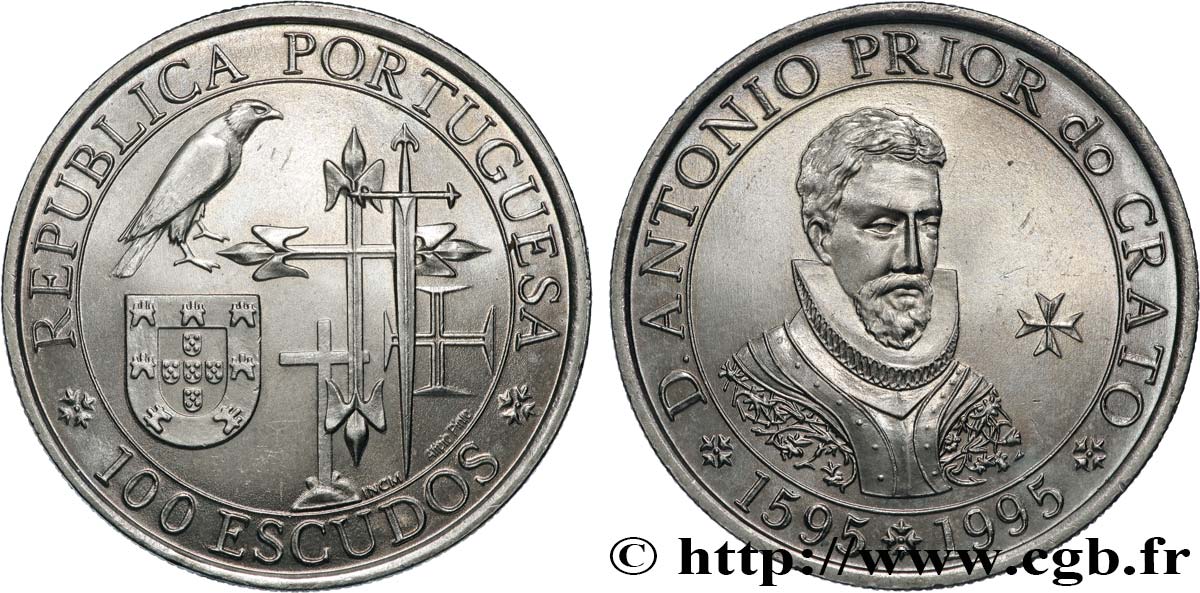 PORTUGAL 100 Escudos Antonio Prior de Crato 1995 SPL