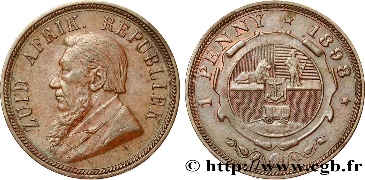 SUDÁFRICA 1 Penny président Kruger 1898  MBC+ 
