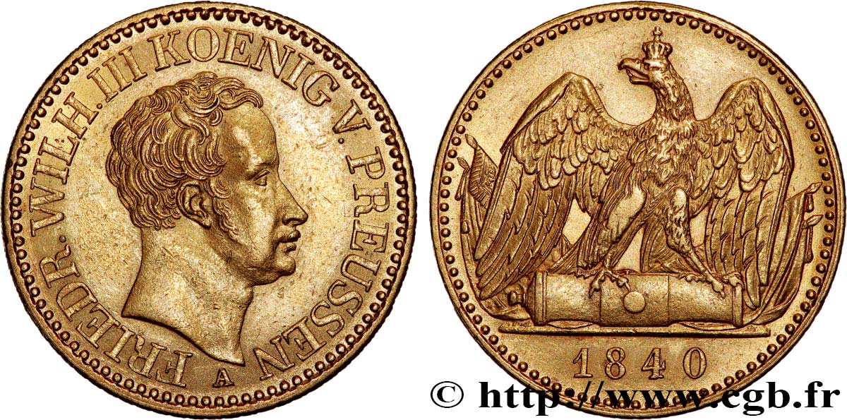 GERMANY - KINGDOM OF PRUSSIA - FREDERICK-WILLIAM III Double Frédéric d or 1840 Berlin AU 