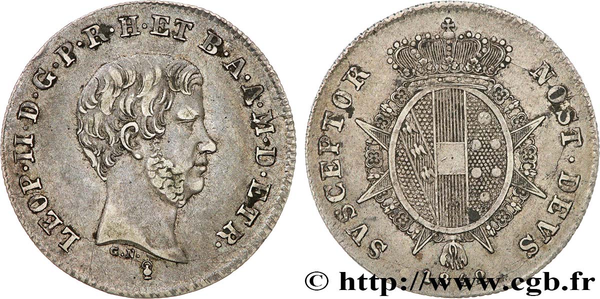 ITALY - GRAND DUCHY OF TUSCANY - LEOPOLD II Paolo 1842 Florence XF 