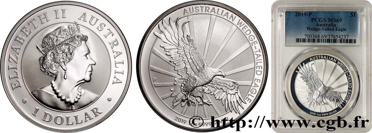 AUSTRALIA 1 Dollar aigle Proof  2019 Perth MS69 PCGS