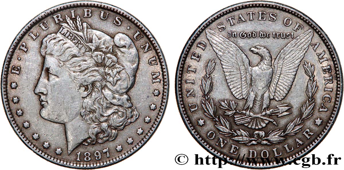 UNITED STATES OF AMERICA 1 Dollar Morgan 1897 Philadelphie XF 