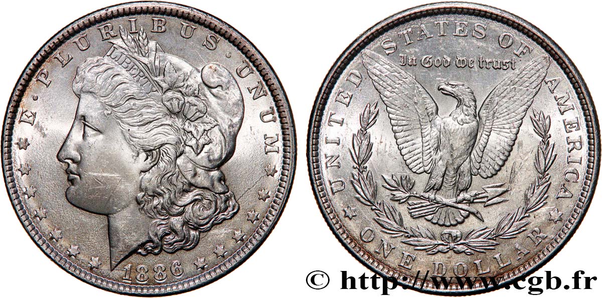 ÉTATS-UNIS D AMÉRIQUE 1 Dollar type Morgan 1886 Philadelphie TTB+ 