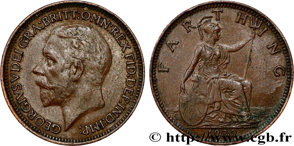 REGNO UNITO 1 Farthing Georges V 1930 q.SPL