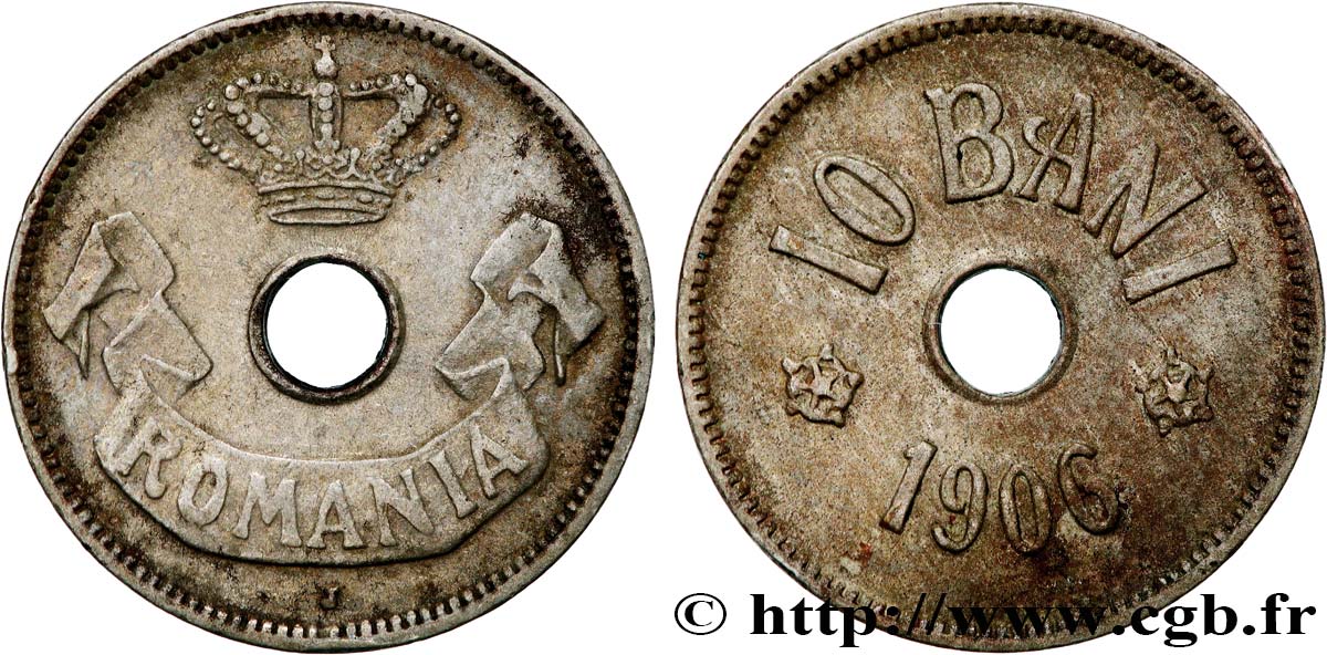 RUMÄNIEN 10 Bani 1906 SS