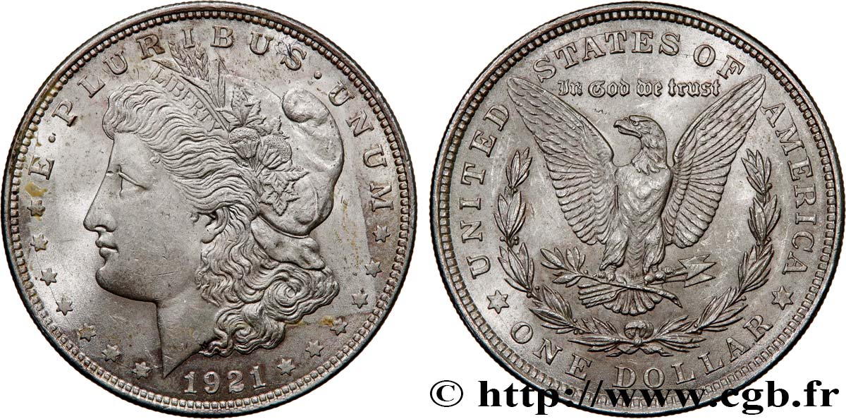 ÉTATS-UNIS D AMÉRIQUE 1 Dollar Morgan 1921 Philadelphie SUP 