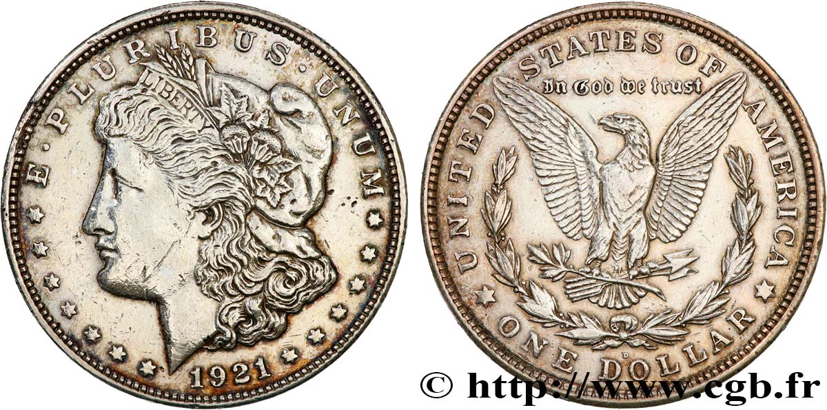 UNITED STATES OF AMERICA 1 Dollar Morgan 1921 Denver VF 