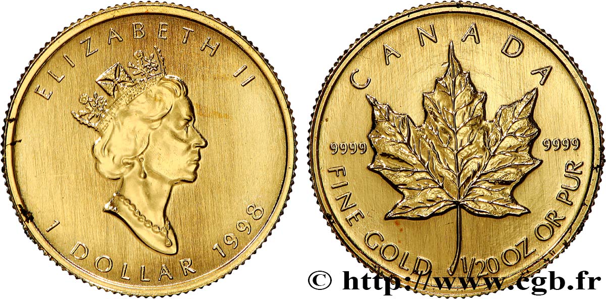 CANADA 1 Dollar or  Maple leaf  1998  MS 