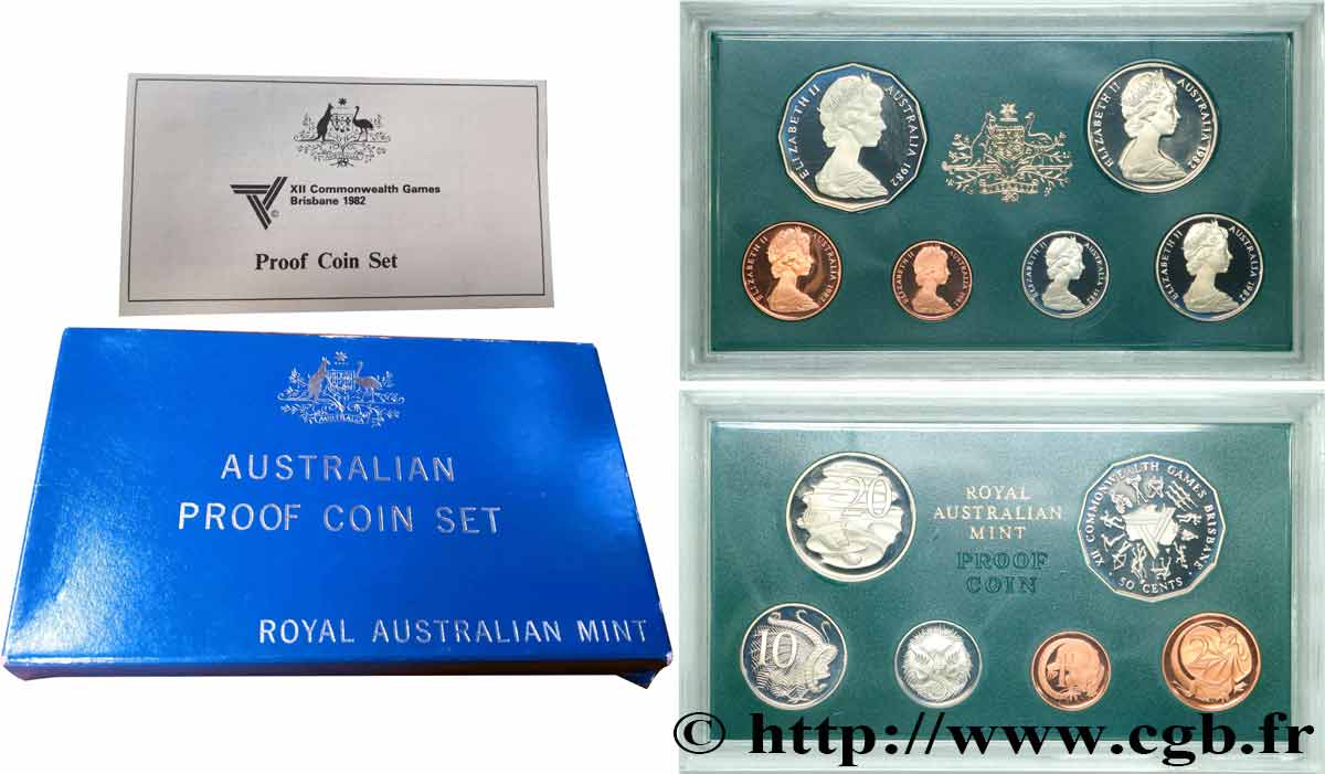 AUSTRALIEN Série Proof 6 monnaies 1982  Polierte Platte 