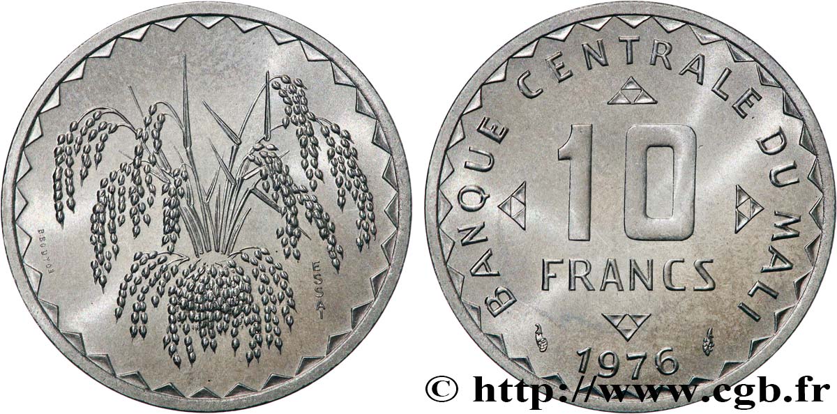 MALI Essai de 10 Francs 1976 Paris SPL 