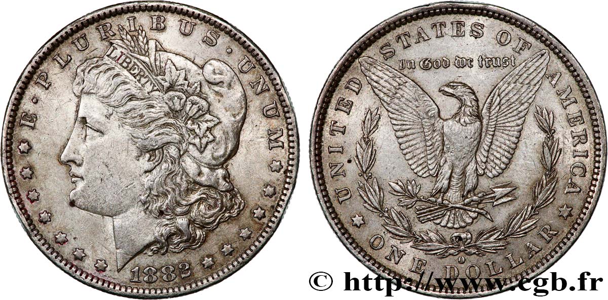 ÉTATS-UNIS D AMÉRIQUE 1 Dollar Morgan 1882 Nouvelle-Orléans TTB+ 