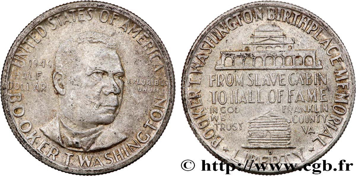 UNITED STATES OF AMERICA 1/2 Dollar Booker T. Washington Memorial 1946 Denver XF 