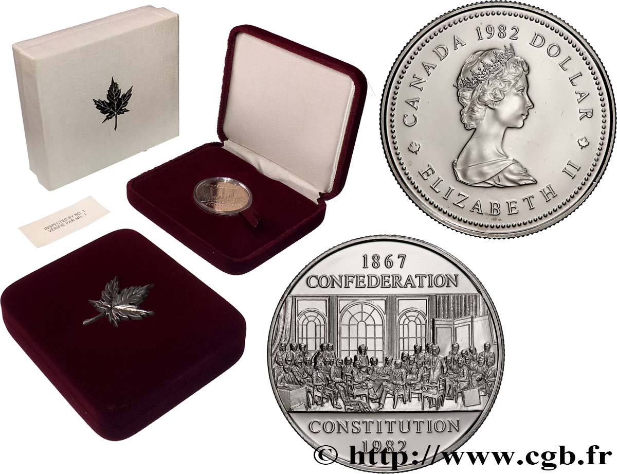 CANADA 1 Dollar Elisabeth II / 125e anniversaire de la Confédération 1982  MS 