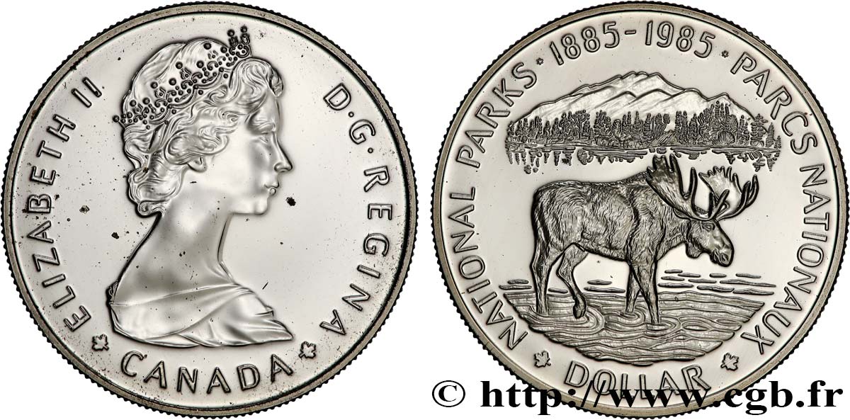 CANADA 1 Dollar Proof 100e anniversaire de la fondation des Parcs Nationaux 1985  FDC 
