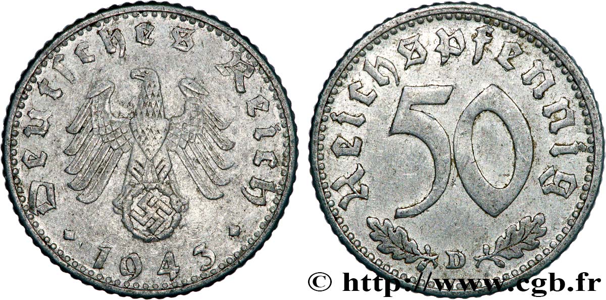 ALLEMAGNE 50 Reichspfennig 1943 Munich - D TTB 
