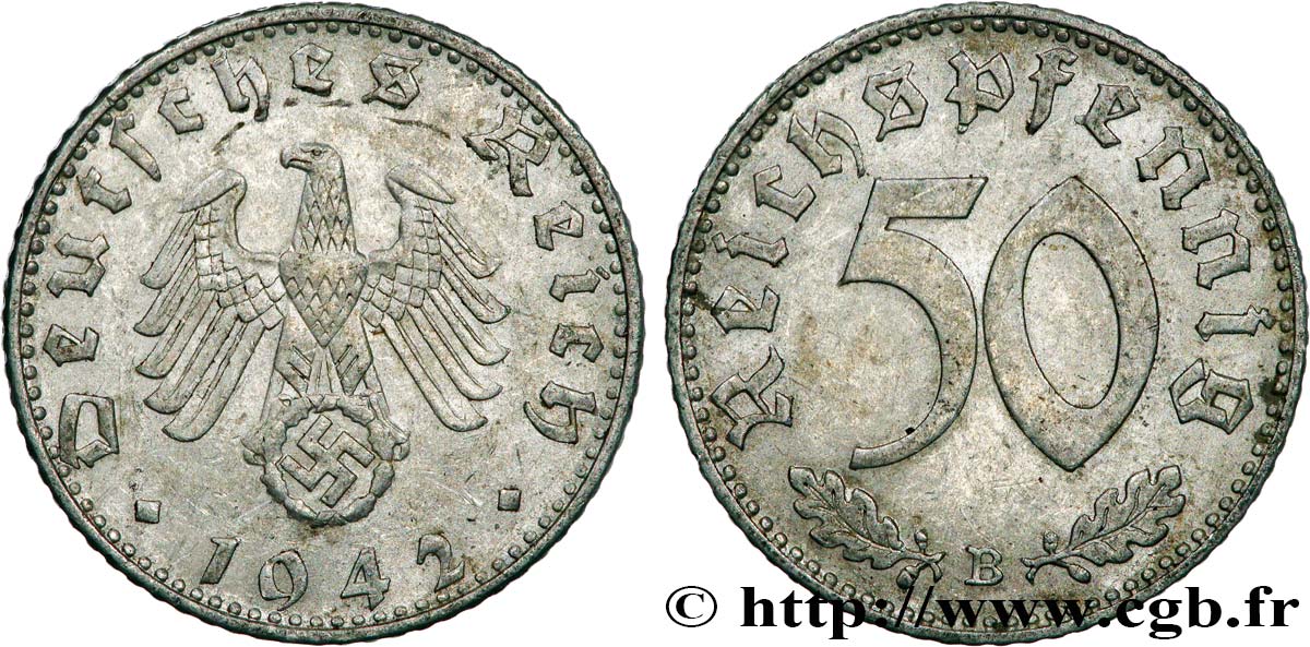 GERMANY 50 Reichspfennig 1942 Vienne - B AU 