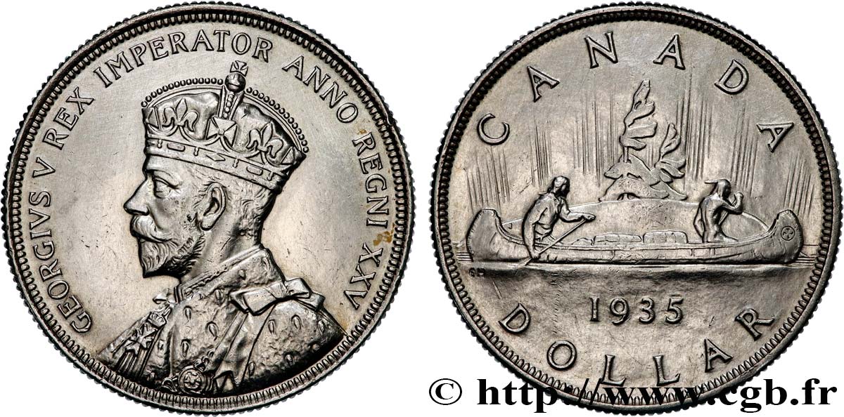 CANADA 1 Dollar Georges V jubilé d’argent 1935  XF 