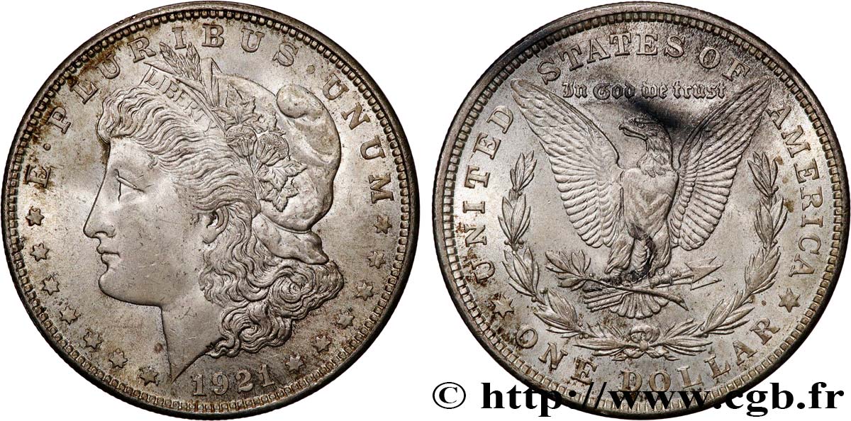 ÉTATS-UNIS D AMÉRIQUE 1 Dollar Morgan 1921 Philadelphie SUP 