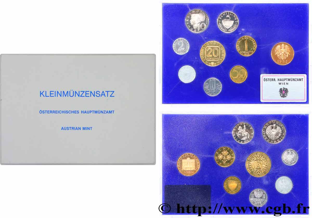 AUSTRIA Série Proof 8 Monnaies 1985 Vienne MS 