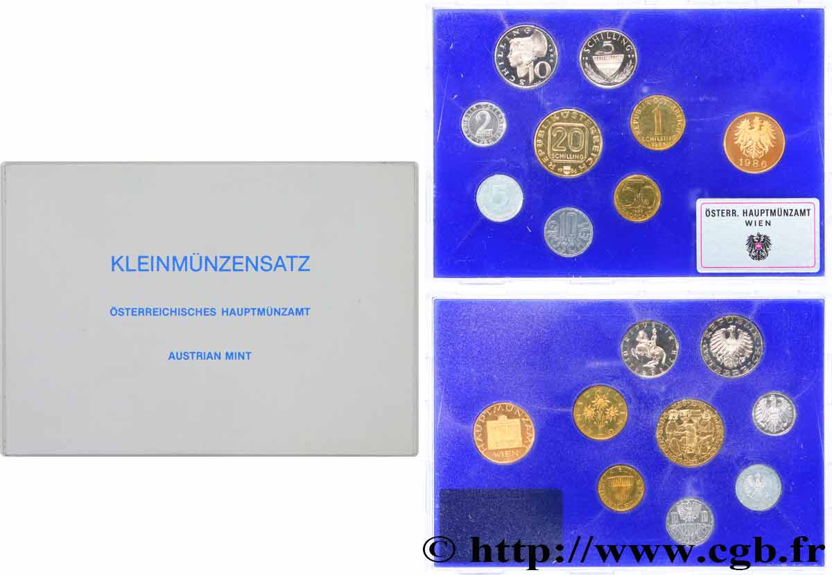 AUSTRIA Série Proof 8 Monnaies 1986 Vienne MS 