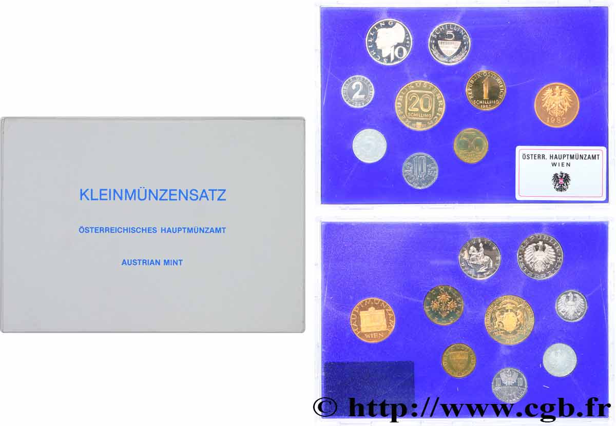 AUSTRIA Série Proof 8 Monnaies 1987 Vienne MS 