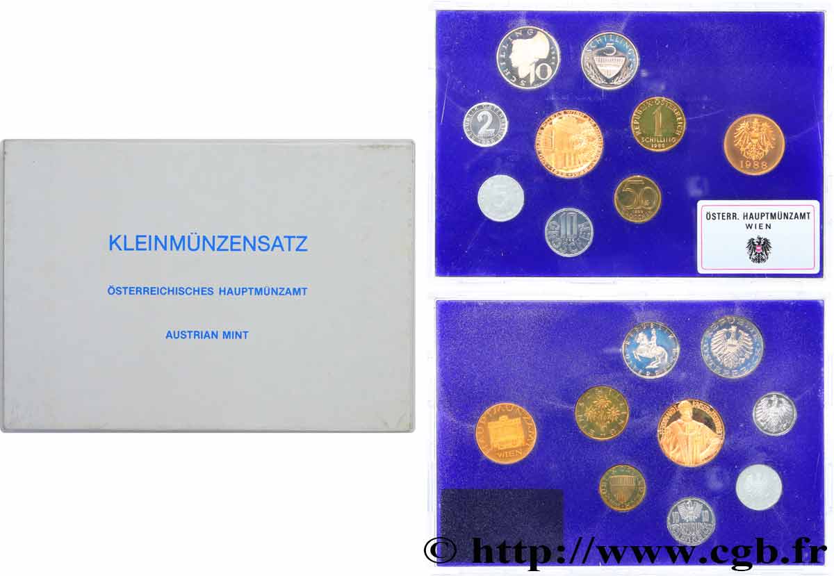 AUSTRIA Série Proof 7 Monnaies 1988 Vienne MS 