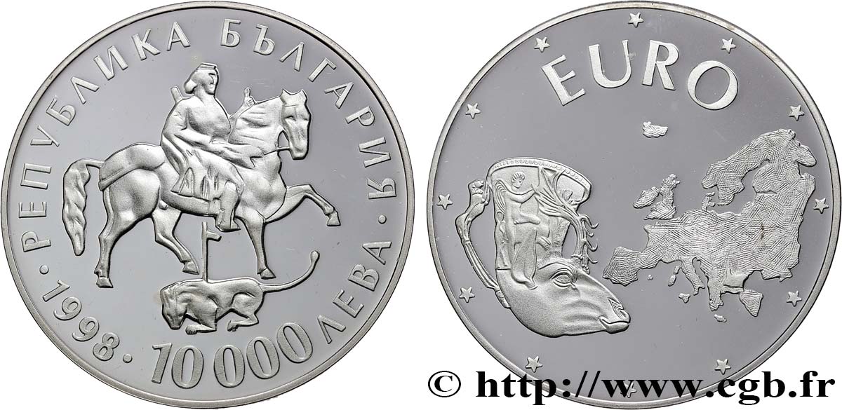BULGARIA 10000 Leva Proof Europe unie 1998  MS 