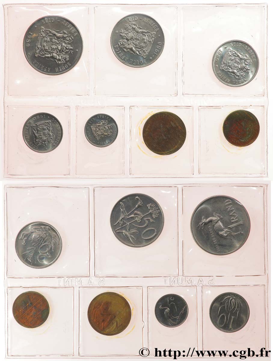 SOUTH AFRICA Série FDC 7 monnaies 1980  MS 
