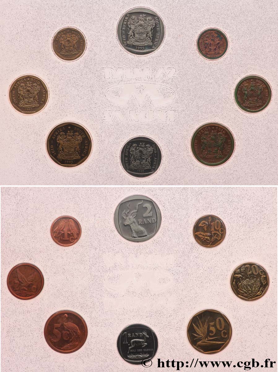 SOUTH AFRICA Série FDC 8 monnaies 1993  MS 