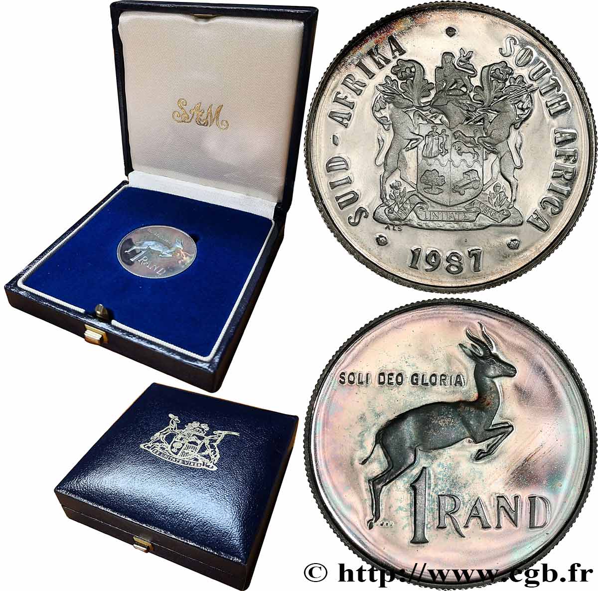 SOUTH AFRICA 1 Rand Proof SPRINGBOK 1987  MS 