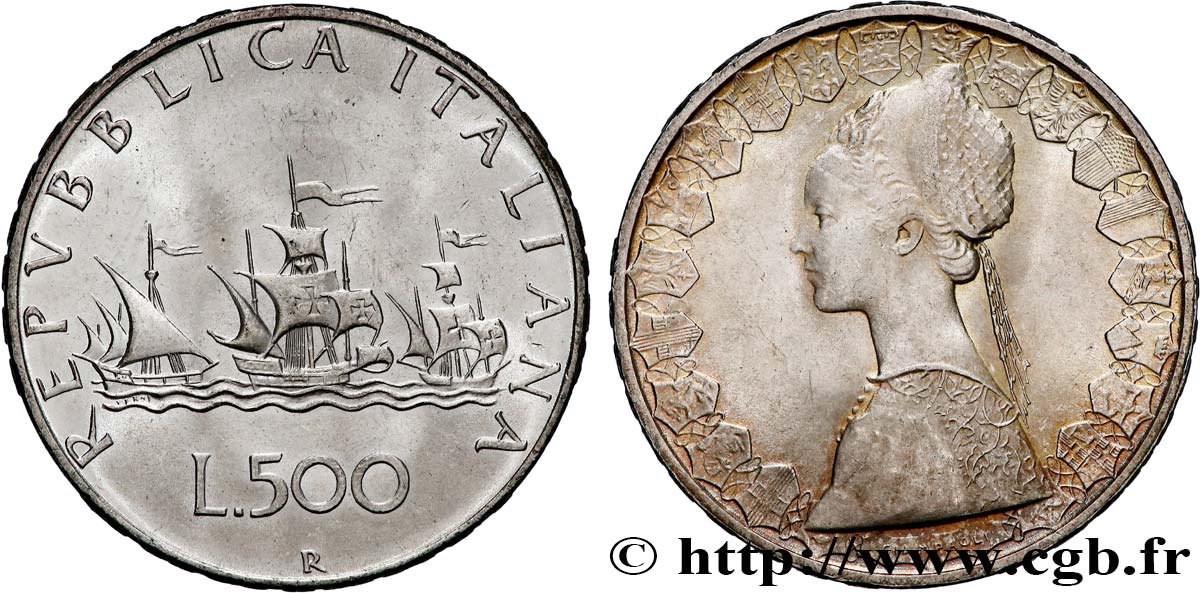 ITALY 500 Lire “caravelles” 1958 Rome AU